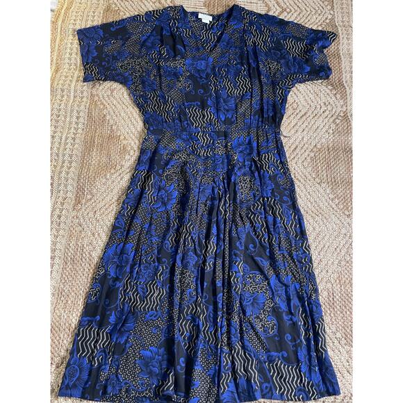 Vtg. Pellini by Von Bramlett Abstract Pattern Dress - Picture 1 of 9